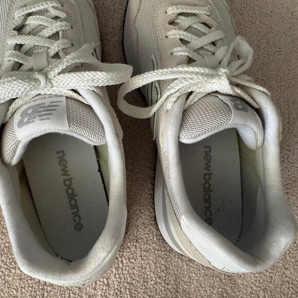 New Balance 574 Suede Mesh Sneakers – Size 8, White/Nude - Picture 5 of 8